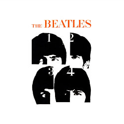 Свитшот хлопковый мужской Битлз черно белый, цвет: белый — фото 2