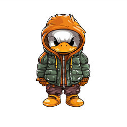 Свитшот хлопковый мужской Утёнок в куртке с капюшоном, цвет: белый — фото 2