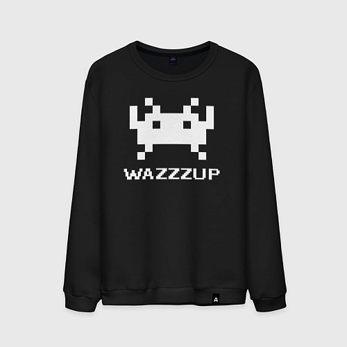 Мужской свитшот Space invader wazzzup / Черный – фото 1