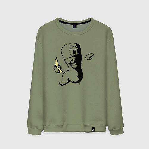 Мужской свитшот Червяк с бананом / Авокадо – фото 1