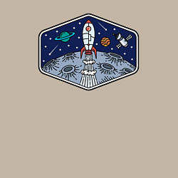 Свитшот хлопковый мужской Полёт к луне, цвет: миндальный — фото 2