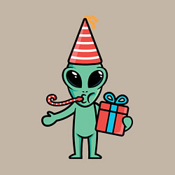 Свитшот хлопковый мужской Инопланетянин с подарком, цвет: миндальный — фото 2