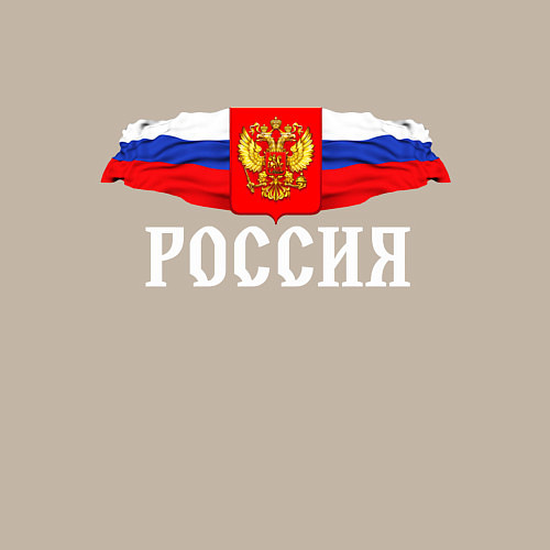 Мужской свитшот Флаг и герб российской федерации: россия / Миндальный – фото 3