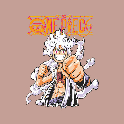 Мужской свитшот Ванпис Монки Д Луффи молния / Пыльно-розовый – фото 3