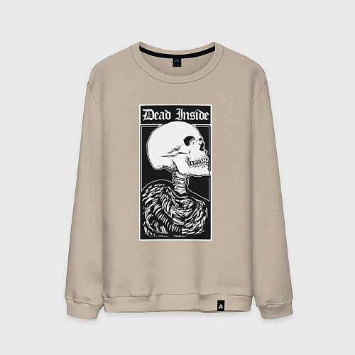 Мужской свитшот Мёртв внутри / Миндальный – фото 1