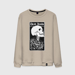 Свитшот хлопковый мужской Мёртв внутри, цвет: миндальный