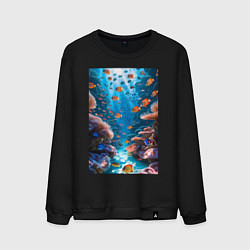 Мужской свитшот Подводный коралловый риф с рыбками