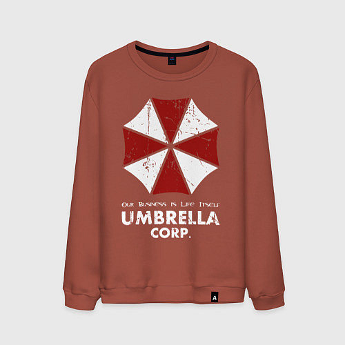 Мужской свитшот Umbrella corporation logo / Кирпичный – фото 1