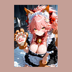 Свитшот хлопковый мужской Фейт Тамамо в костюме горничной, цвет: пыльно-розовый — фото 2