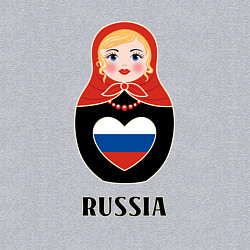 Свитшот хлопковый мужской Матрёшка с триколором в сердце, цвет: меланж — фото 2