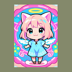 Свитшот хлопковый мужской Милая кошка в сарафане, цвет: авокадо — фото 2