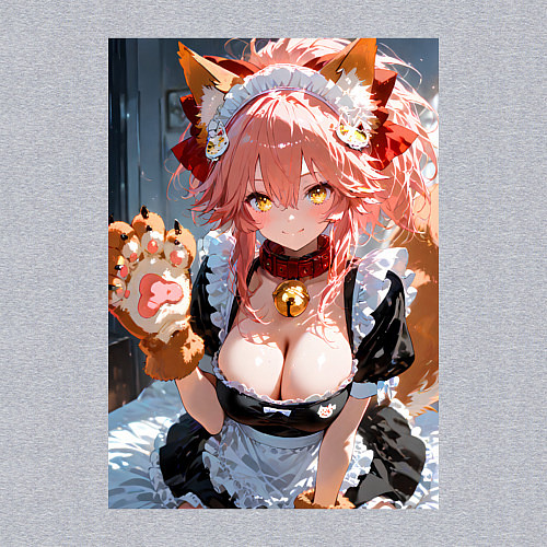 Мужской свитшот Фейт Тамамо в костюме горничной с мягкими лапами / Меланж – фото 3