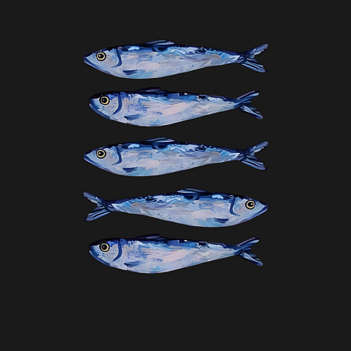 Мужской свитшот Рыбки акварелью / Черный – фото 3