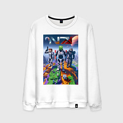 Свитшот хлопковый мужской Mass effect and Minecraft - ai art collaboration, цвет: белый