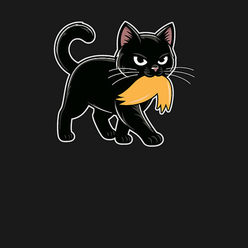 Мужской свитшот Котик и парик Трампа / Черный – фото 3