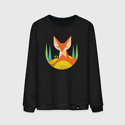 Свитшот хлопковый мужской Forest fox, цвет: черный