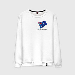 Свитшот хлопковый мужской Я Австралиец - патриотизм, цвет: белый