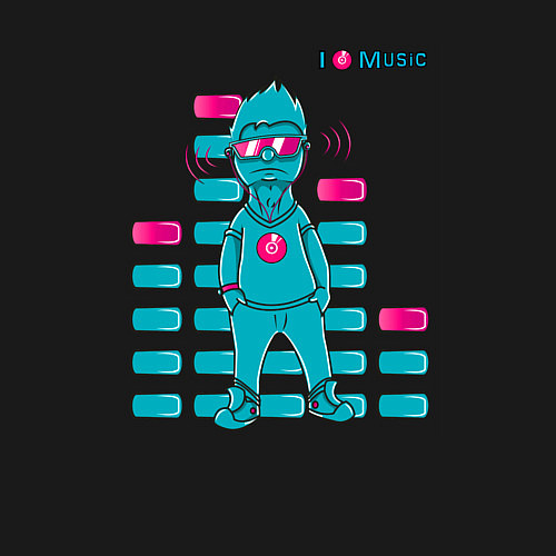 Мужской свитшот Любовь к музыке / Черный – фото 3