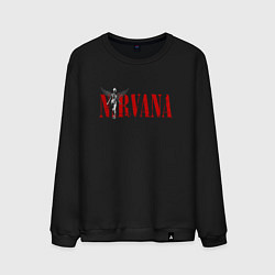 Свитшот хлопковый мужской Nirvana in utero rock, цвет: черный