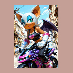 Свитшот хлопковый мужской Руж из Somic едет на мотоцикле, цвет: пыльно-розовый — фото 2