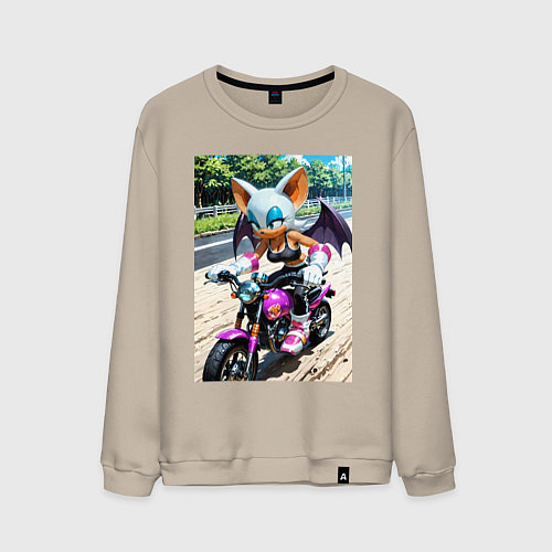 Мужской свитшот Руж из Somic едет на мотоцикле / Миндальный – фото 1