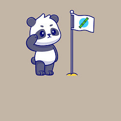 Свитшот хлопковый мужской Флаг панды, цвет: миндальный — фото 2