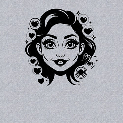 Свитшот хлопковый мужской Девушка с макияжем, цвет: меланж — фото 2