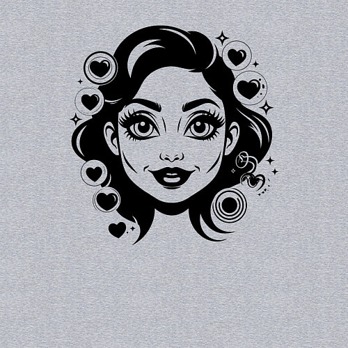 Мужской свитшот Девушка с макияжем / Меланж – фото 3