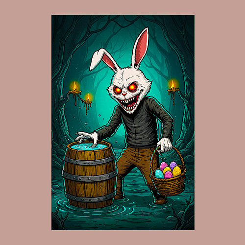 Мужской свитшот Кошмар на Пасху / Пыльно-розовый – фото 3