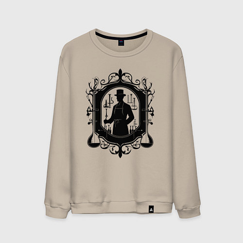 Мужской свитшот Фармацевт в лаборатории / Миндальный – фото 1