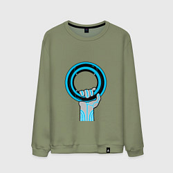 Свитшот хлопковый мужской Tron disk, цвет: авокадо
