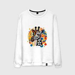 Мужской свитшот Абстракция жираф в точечку