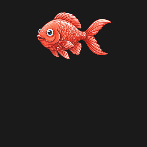 Мужской свитшот Милая красная рыбка / Черный – фото 3