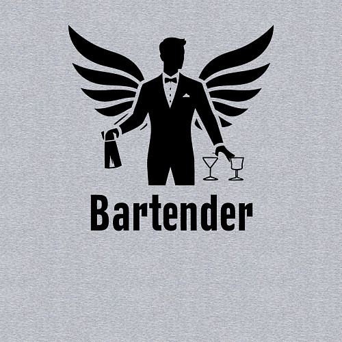 Мужской свитшот Бармен с крыльями / Меланж – фото 3