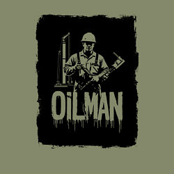 Свитшот хлопковый мужской Нефтяник с буровой установкой, цвет: авокадо — фото 2