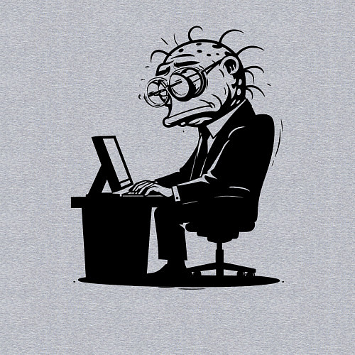 Мужской свитшот Офисный планктон как есть / Меланж – фото 3