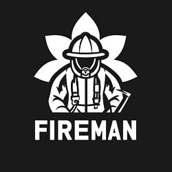 Свитшот хлопковый мужской Пожарный в защитном шлеме, цвет: черный — фото 2