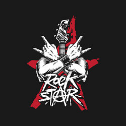 Свитшот хлопковый мужской Брутальная рок звезда, цвет: черный — фото 2