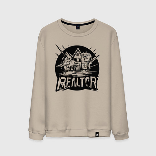 Мужской свитшот Риелтор дом / Миндальный – фото 1