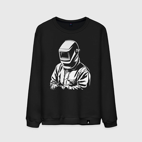 Мужской свитшот Сварщик в маске / Черный – фото 1