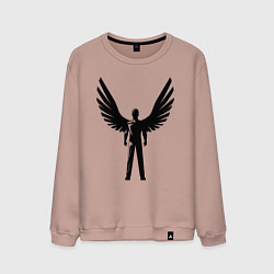 Свитшот хлопковый мужской Крылатый строитель, цвет: пыльно-розовый