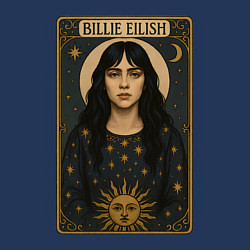 Свитшот хлопковый мужской Карта Таро с Билли Айлиш, цвет: тёмно-синий — фото 2