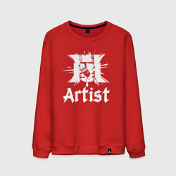 Свитшот хлопковый мужской Художник логотип с кистью, цвет: красный