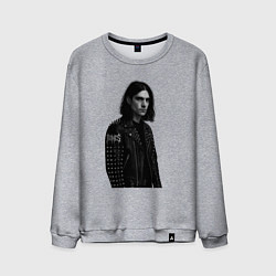Свитшот хлопковый мужской Bones в образе рок звезды, цвет: меланж