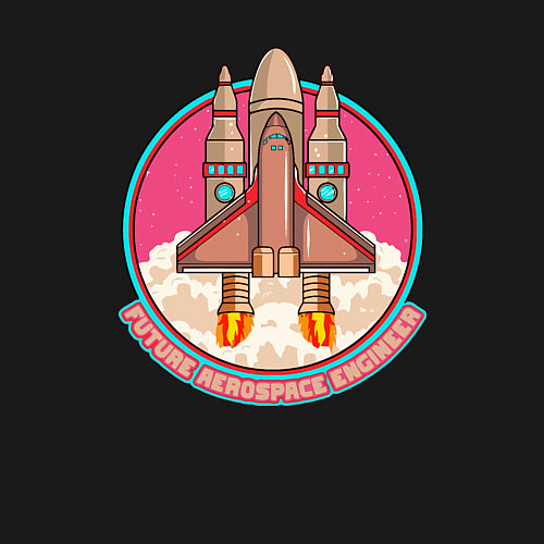 Мужской свитшот Будущий аэрокосмический инженер / Черный – фото 3