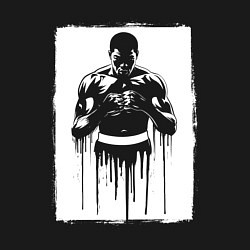 Свитшот хлопковый мужской Мухаммед Али белый квадрат, цвет: черный — фото 2