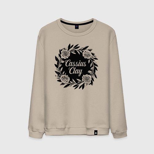 Мужской свитшот Кассиус Клей розы и элегантность / Миндальный – фото 1