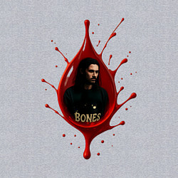 Свитшот хлопковый мужской Bones в красной капле, цвет: меланж — фото 2