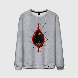 Свитшот хлопковый мужской Bones в красной капле, цвет: меланж