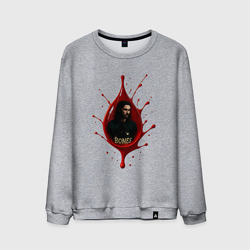 Мужской свитшот Bones в красной капле / Меланж – фото 1